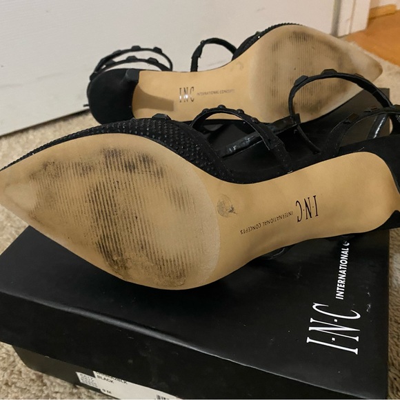 Black sparkle kitten heel dress shoe - Picture 2 of 4